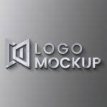 Free Logo Mockup 3D Modern Wall