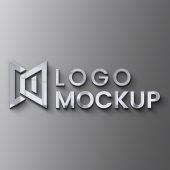 Free Logo Mockup 3D Modern Wall