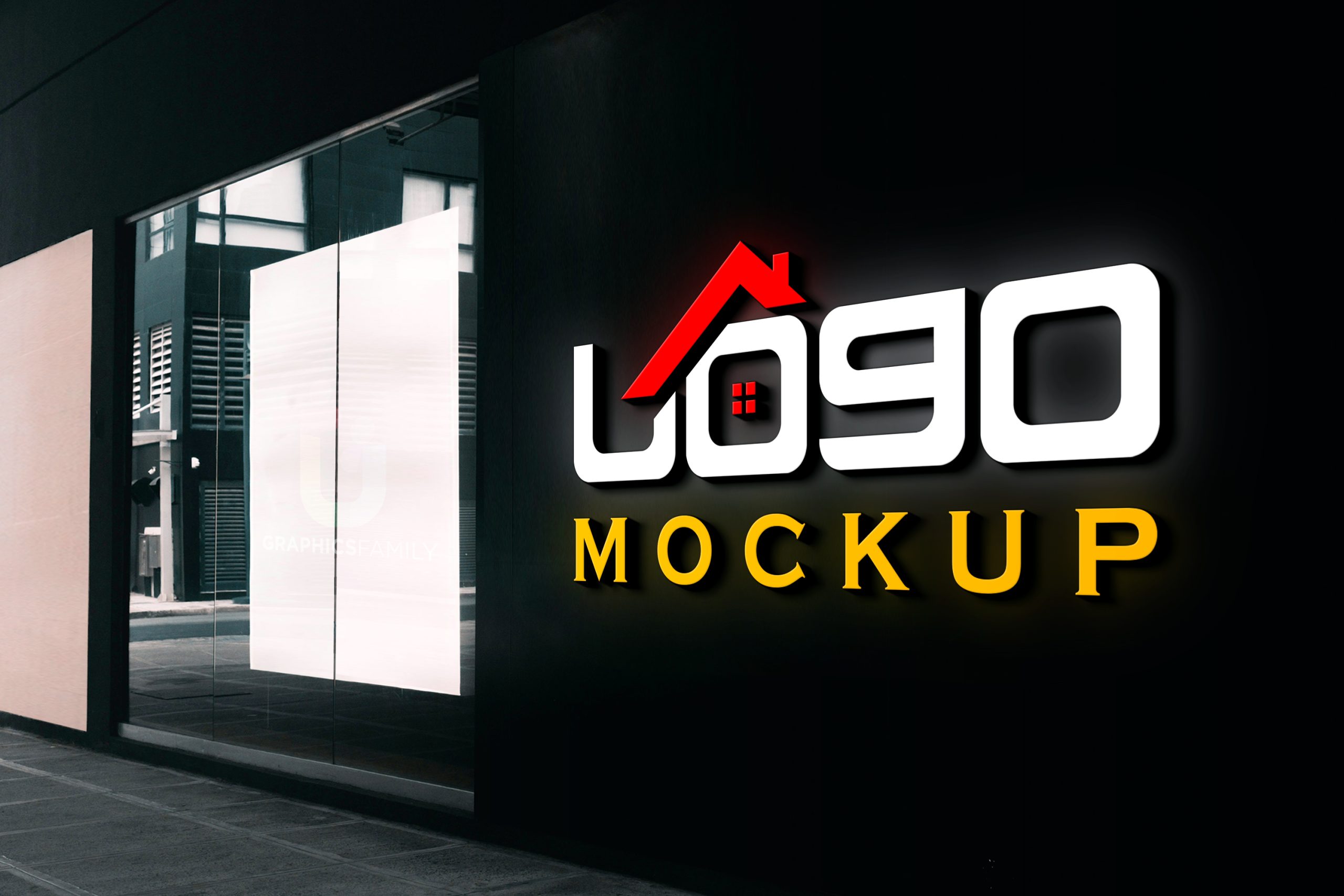 3D Minimalist Logo Mockup