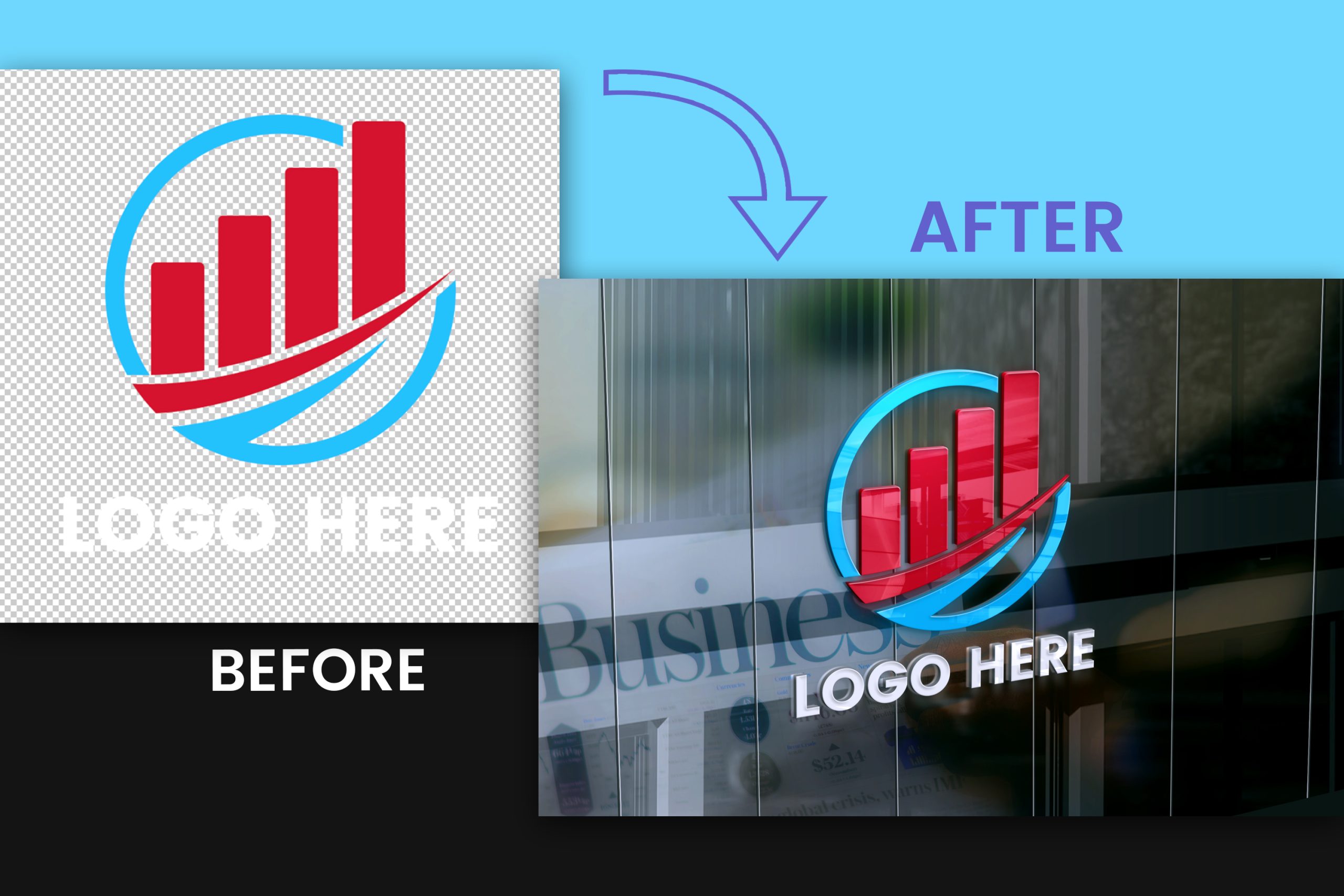 Business Office 3D Logo Mockup