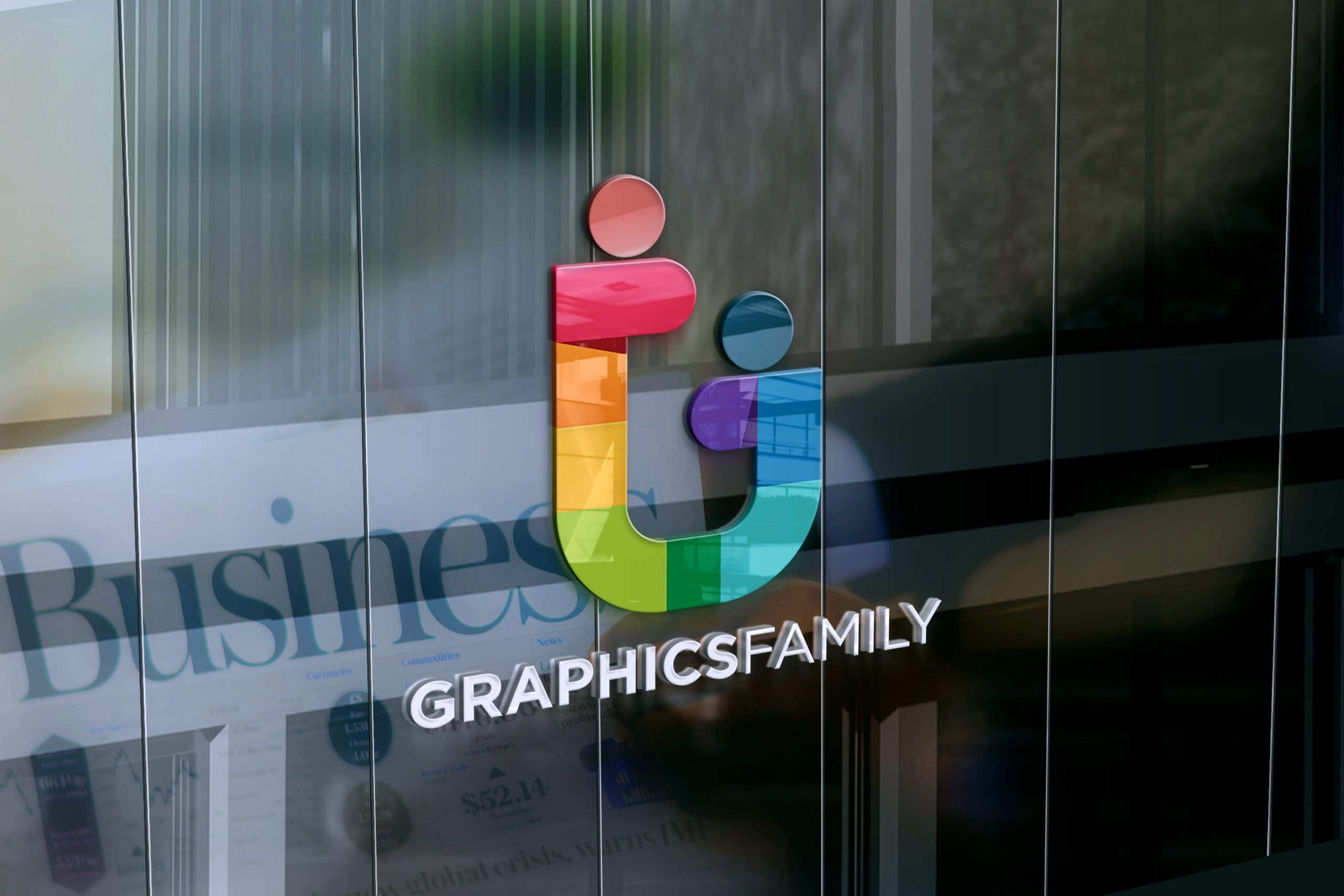 Business Office 3D Logo Mockup