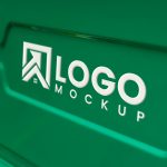 White Logo Mockup on Green Background
