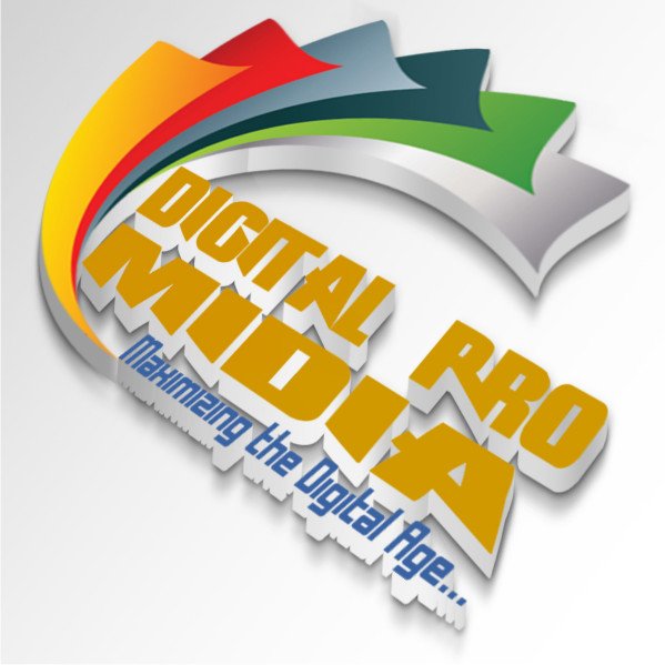 Digital PRO Midia Logo Designed Using 3D White Logo Mockup